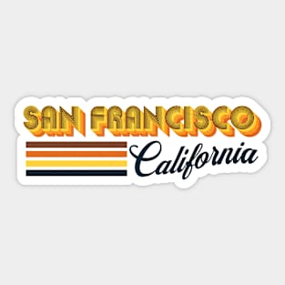 San Francisco California Retro-Style Sticker